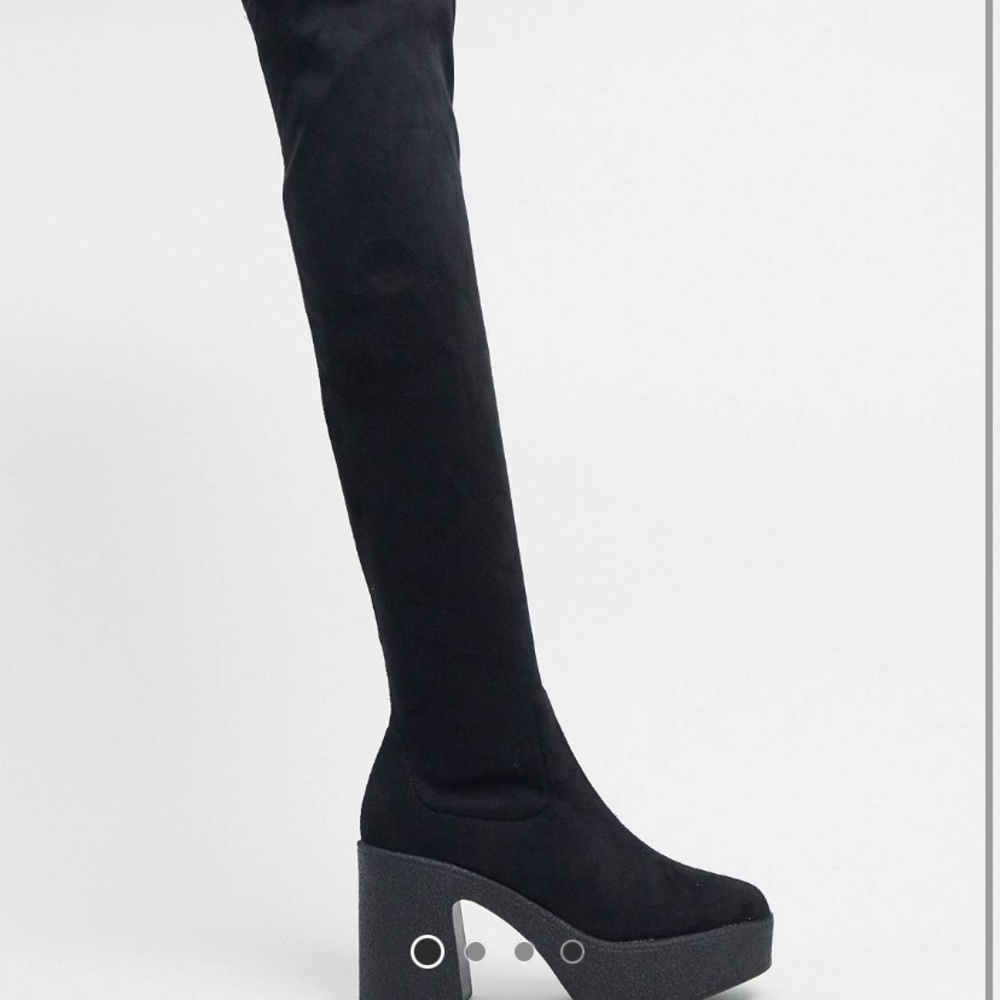 Chunky thigh high boots